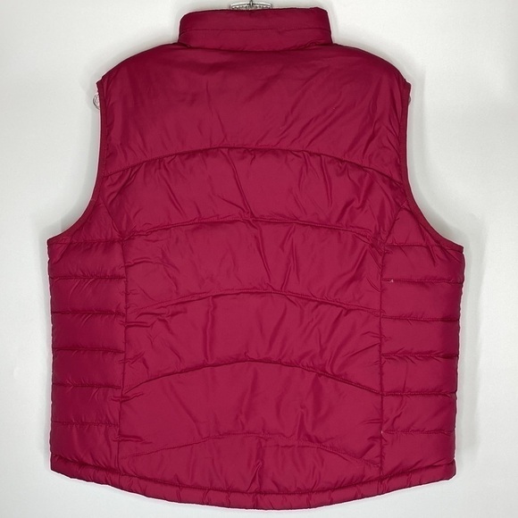 Vintage L.L. Bean 0 BDC9 Pink Gray Reversible Down Puffer Vest Size Large - Picture 2 of 8